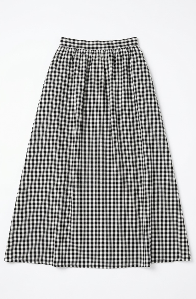 Tara Gingham Wide Skirt